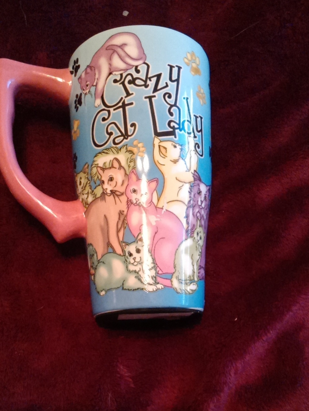 Crazy Cat Lady Blue & Pink Ceramic Mug